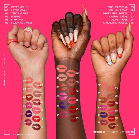 NYX SMOOTH WHIP LIP SET OF 3 - THREAD COUNT, BDAY FROSTING, BERRY BEDSHEETS - Picture 4 of 9